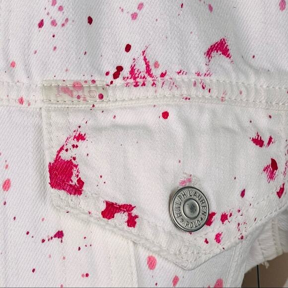 Polo Ralph Lauren Womens Pink Pony Denim Trucker Jacket Size XS Western Barbie - Picture 11 of 14